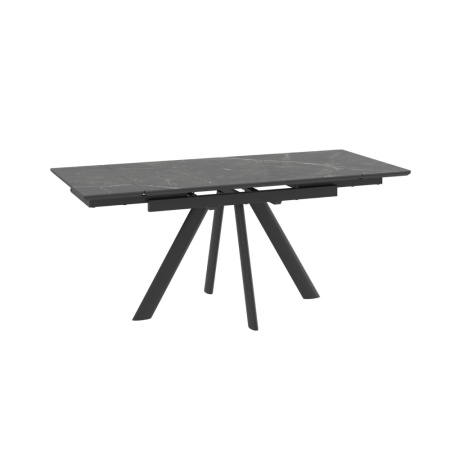 Стол JACK-120, раздвижной 120(30+30)х80, STONE BLACK ST CER/ЧЕРНЫЙ JACK 120